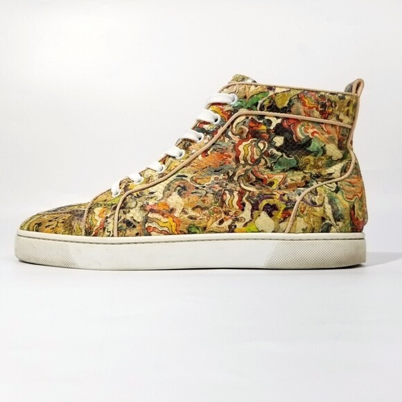 Christian Louboutin Multicolor Python Rantus Orlato High Top Sneakers 9.5 Y2k - Picture 5 of 12